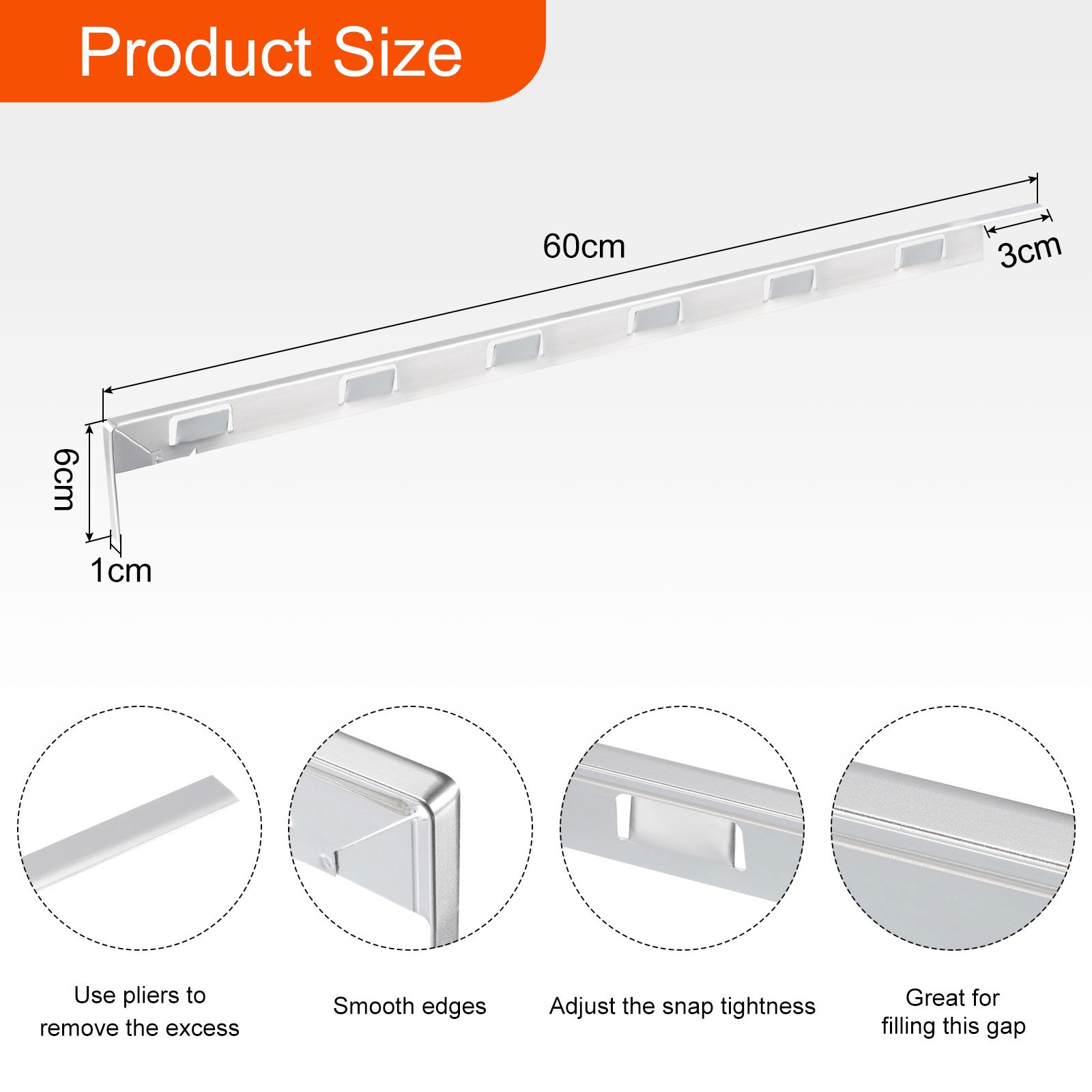 Kitchen Stove Counter Gap Cover - Stove Gap Filler 23.62in Length Silver gallery