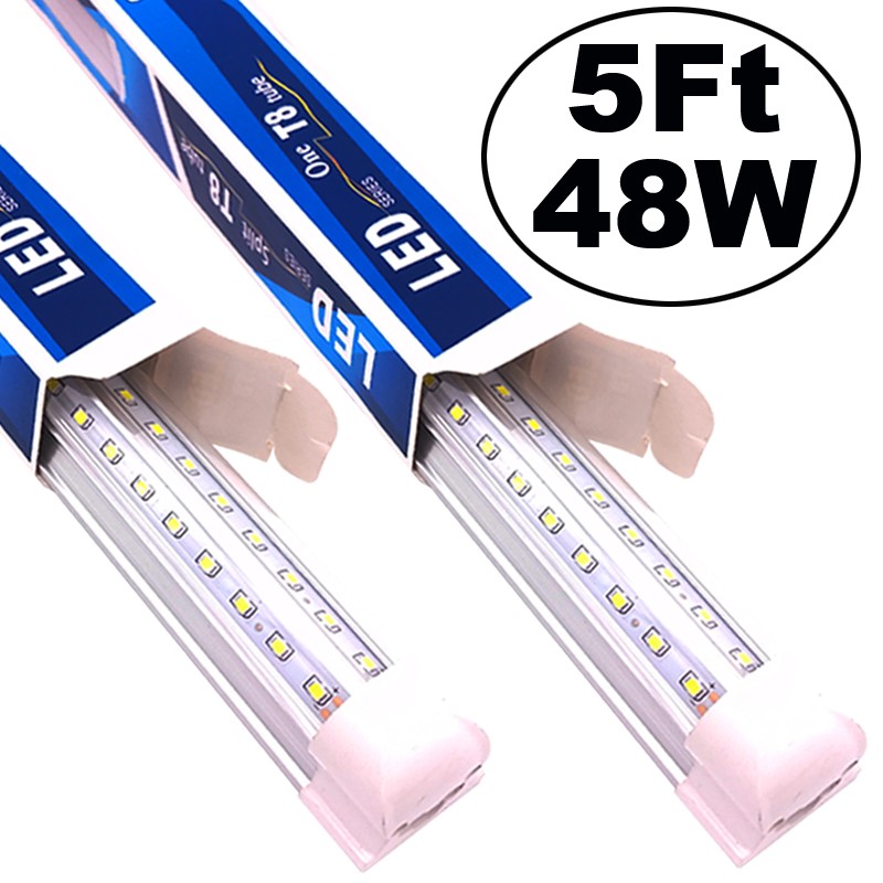 5Ft LED Shop Light 48W 60 Inch Cooler Door Freezer 5' 60'' LED Tube Fixture 25PC gallery