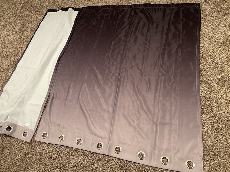 Ombré Light Grey to Black Two Panel Set Curtains 63 x 53 Inches New gallery