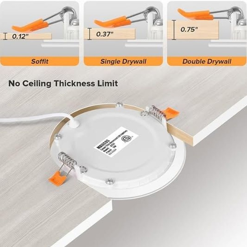 12-Pack 4 Inch LED Recessed Lights 5 Color Temps Ultra-Thin Super Bright (810LM) gallery