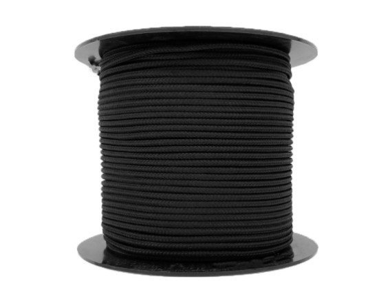 5/16" BLACK FLAGPOLE HALYARD Replacement flag rope Polyester Solid Braided