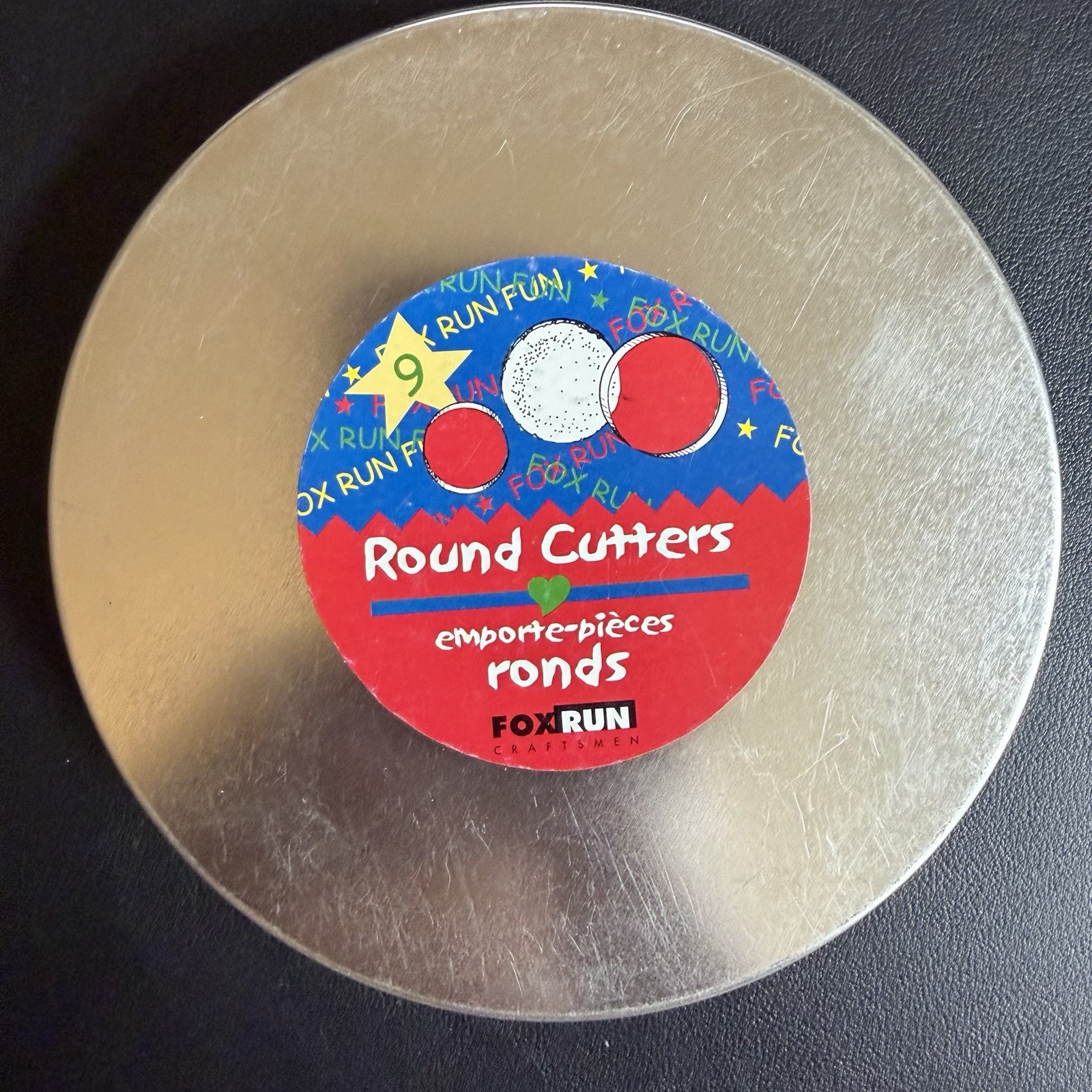 VTG Fox Run 9 Round Cookie Cutter Set Varies Sizes In Reusable Tin gallery