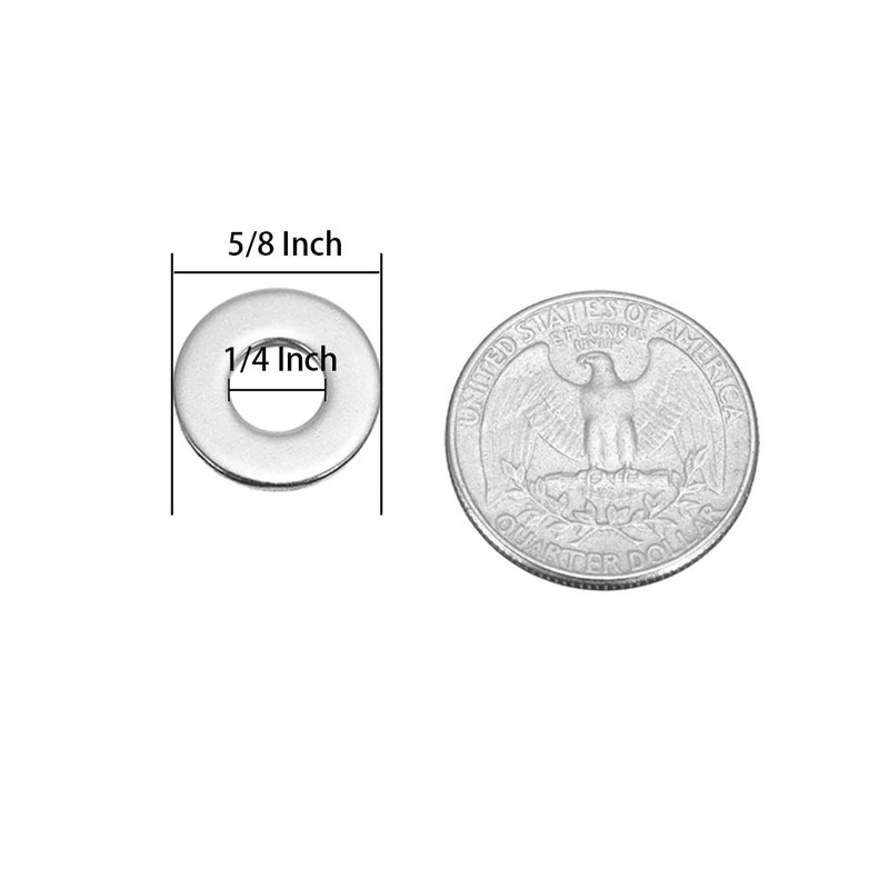 1/4" Stainless Flat Washer, 5/8" Outside Diameter, 18-8(304) 5/8 inches gallery