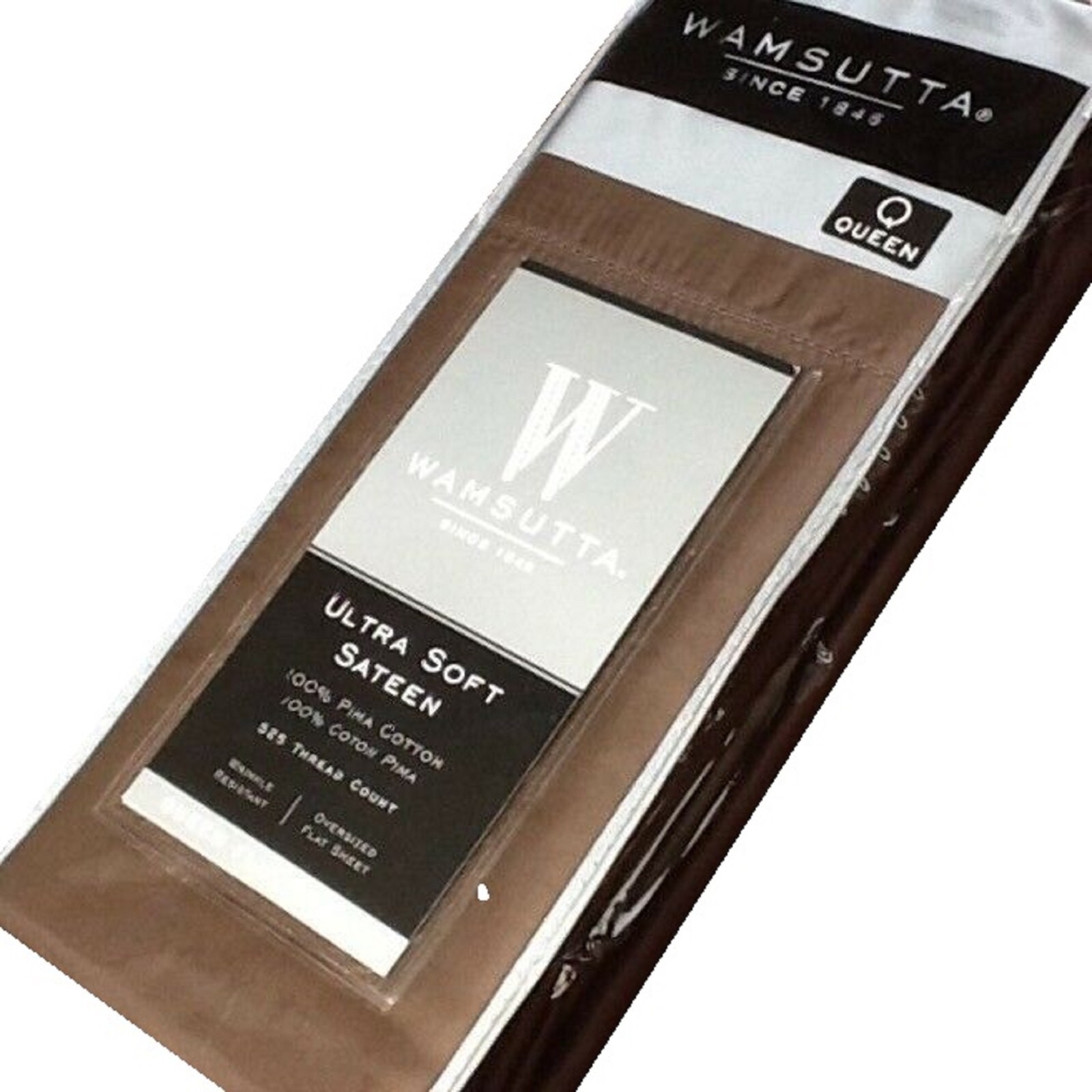 new Oversized CHOCOLATE Wamsutta Ultra Soft 525TC Cotton Sateen QUEEN Flat Sheet gallery