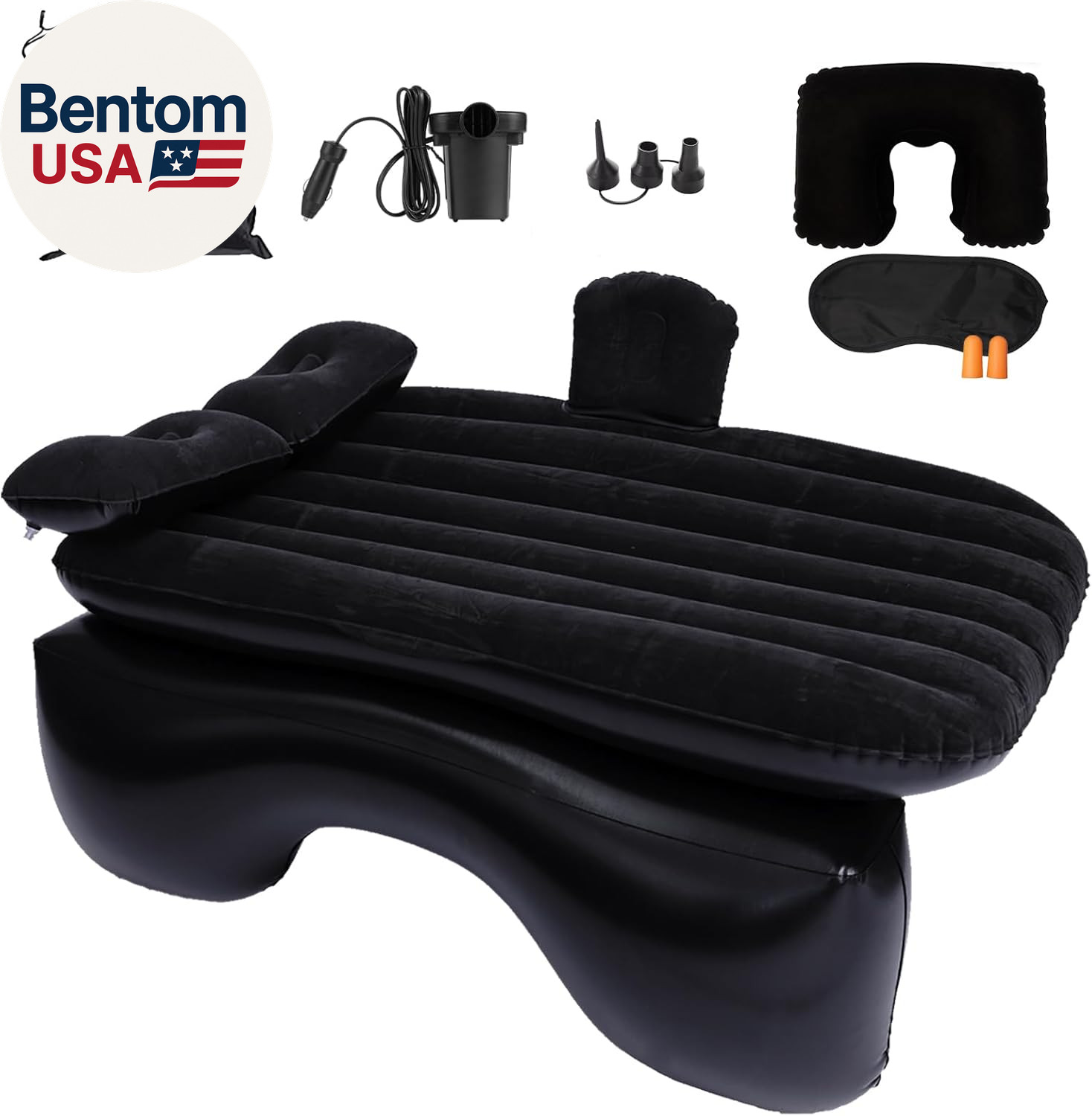 Inflatable Car Air Mattress Back Seat Bed with Air Pump,55" (L) X 35" (W) Portab gallery