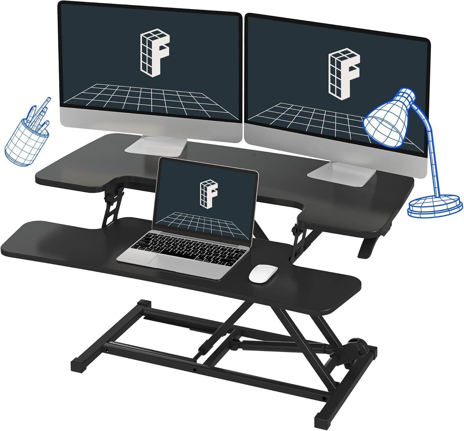35-Inch Standing Desk Converter Height Adjustable Sit to Stand up Workstation gallery