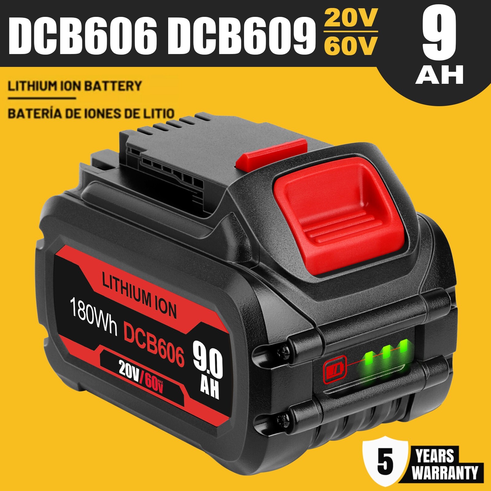 For DEWALT 20V/60V MAX FLEXVOLT 9.0Ah Lithium-ion Battery DCB612 DCB606 DCB609 gallery