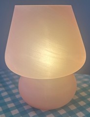 ONEWISH Mushroom Lamp Pink Bedside Table Lamp-Nightstand Nightlight Dimmable