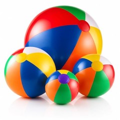 4-Pcs Assorted Inflatable Beach Balls – Rainbow Beach Balls for Kids in 6″,