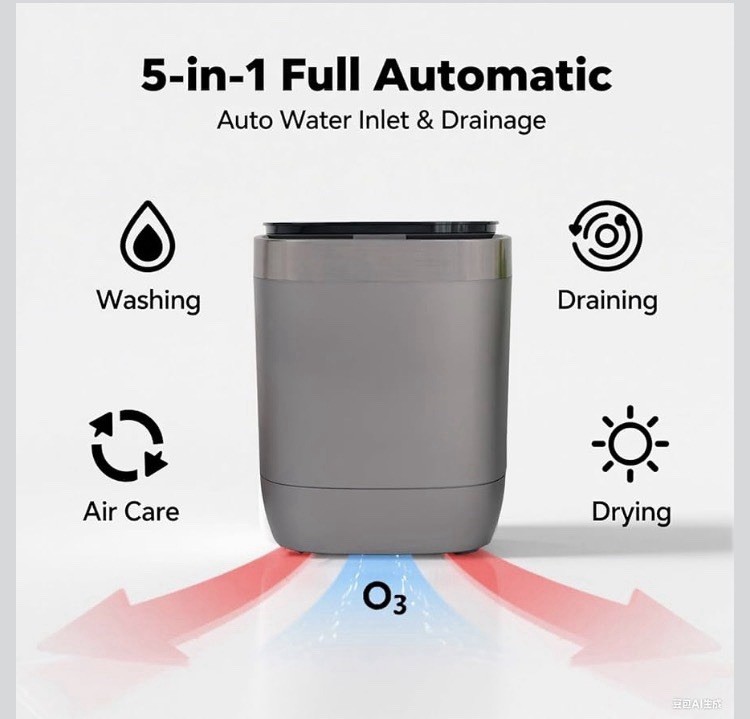 AHERO Fully Automatic Mini Washing Machine gallery