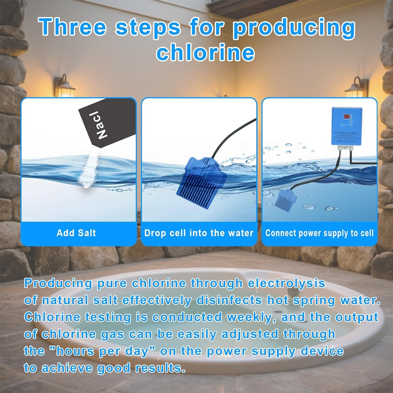 Drop In Salt System Chlorine Generator for Swim Spa Hot Tub Up to 2000 Gal gallery