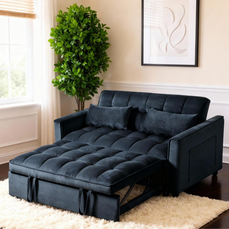 3 in 1 Convertible Sleeper Sofa Bed Pull Out Couch Bed Adjustable Backrest gallery