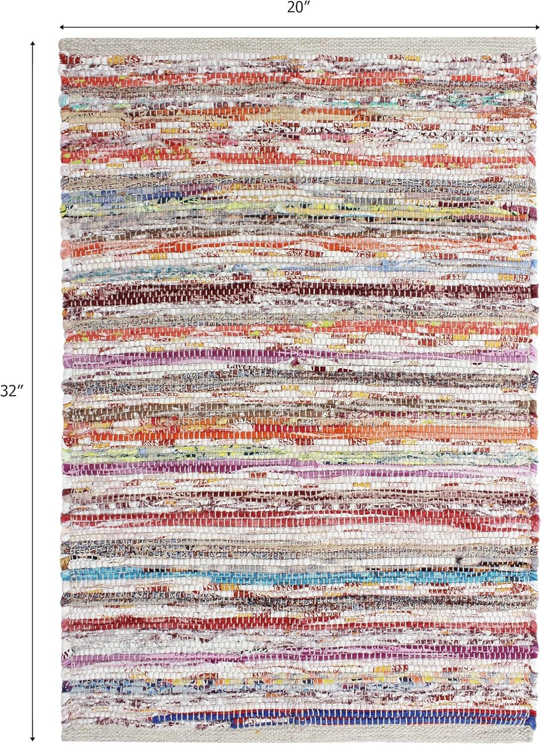 Cotton Chindi Rag Rug - 2 Pack - Boho Farmhouse Rustic Area Accent Throw Rug gallery