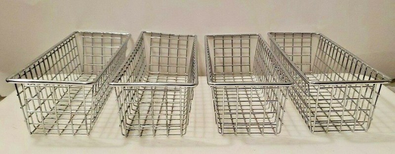 Small Wire Storage Baskets for Crafts Flatware Office Supplies & More 9 x 3 x 2 gallery