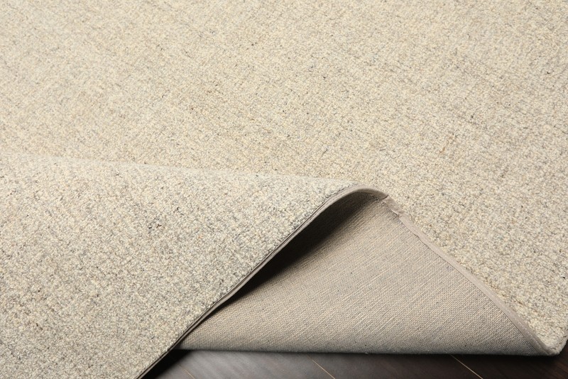 Multi Sizes Hand Loomed Wool Ivory, Gray Textured Rug gallery