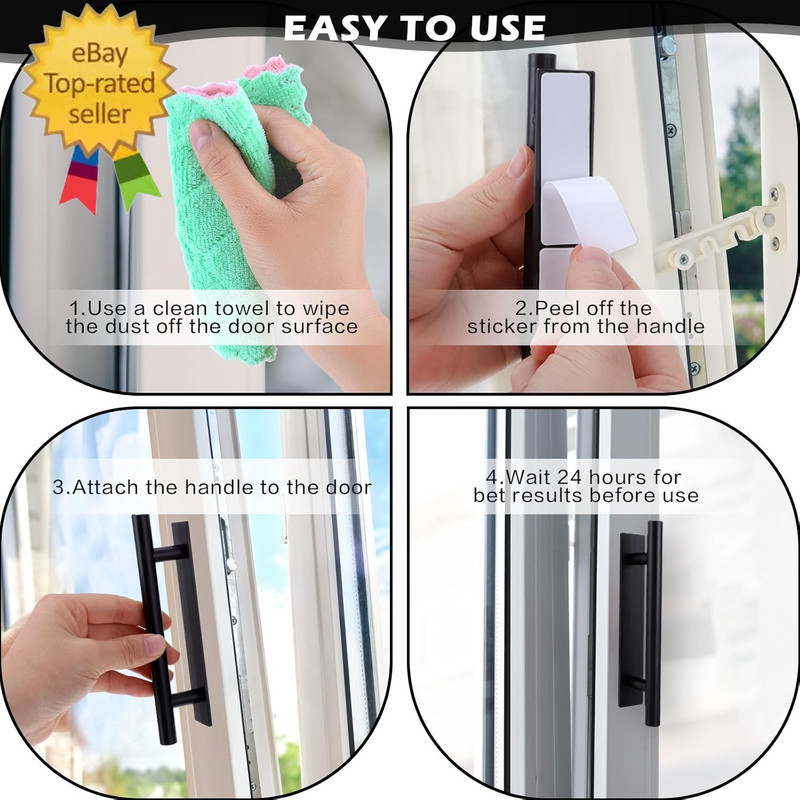 8 Pack Adhesive Cabinet Handles Pulls, Self Stick Door Handles ABS Plastic Pulls gallery