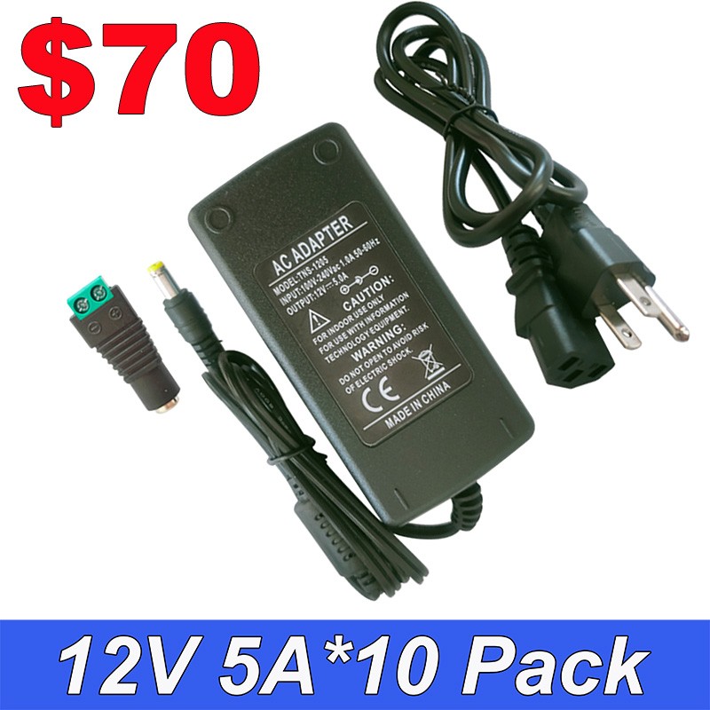 12V DC Power Adapter - 12V 5A LED Power Supply 60W 110V to 12V Transformer gallery