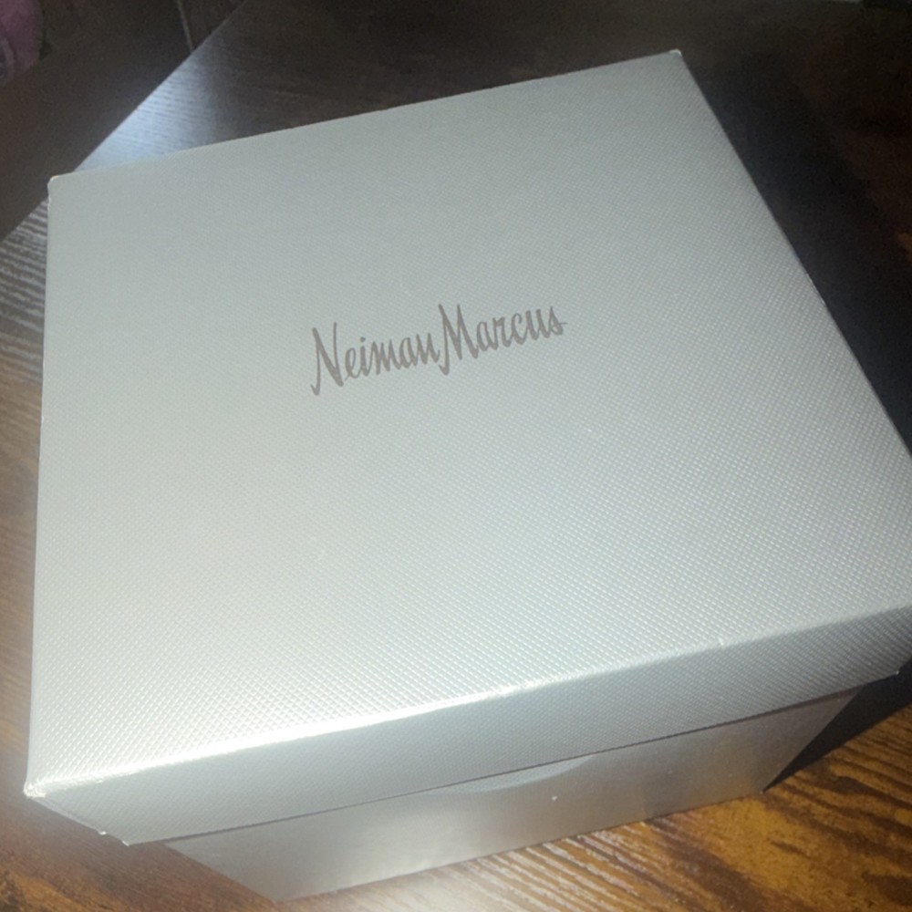 Neiman Marcus Silver Square Cardboard Gift Box Solid Plain 1 Item
