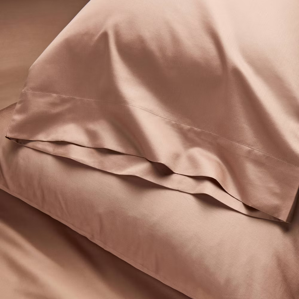 Standard 600 Thread Count Sateen Pillowcases Light Adobe Clay - Casaluna gallery