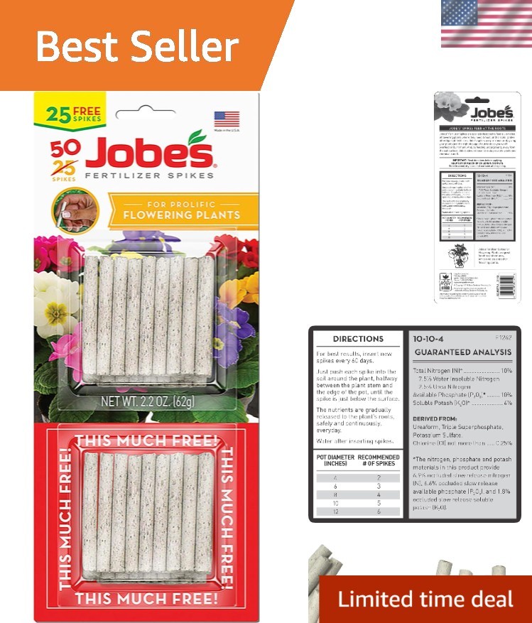 Slow Release 50 Count Fertilizer Spikes for Flowering Plants - Easy Plant Care gallery