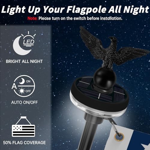 5FT Flag Pole Kit for Outside House with American Flag & 5 FT Black with flag gallery