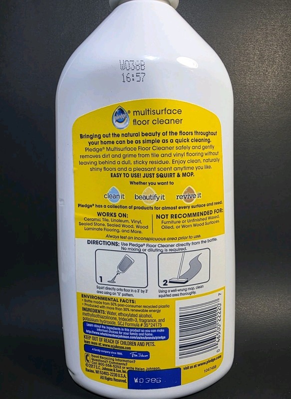 ( 1 ) Pledge Clean It Multisurface Floor Cleaner ~ Rainshower~ 27 fl oz. gallery