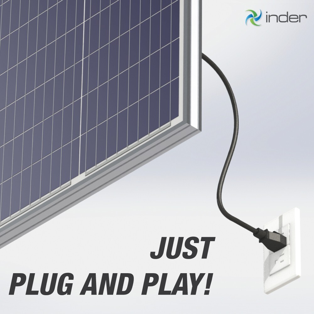 [INDER] Solar Panel Plug and Play: 100W 120V AC with micro inverter Kit Solar gallery