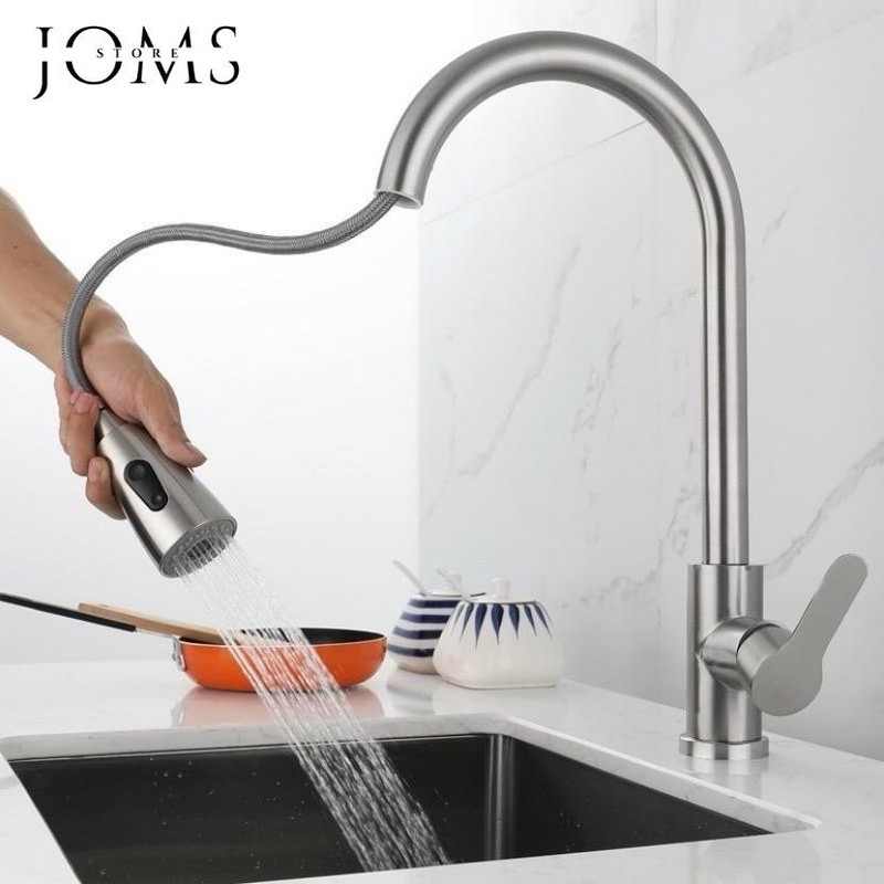 Brushed Nickel Kitchen Faucet Pull Down Sprayer Single Handle Swivel Spout gallery