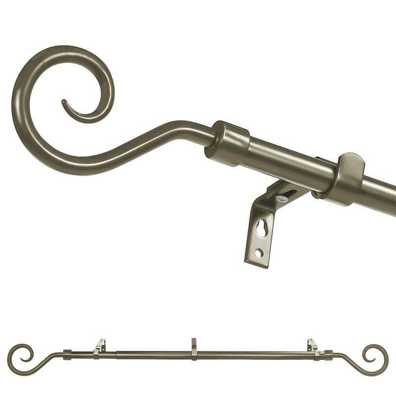 5/8" Domanda Adjustable Single Drapery Curtain Rod, 28”-48"/48"-84"/84"-120" gallery