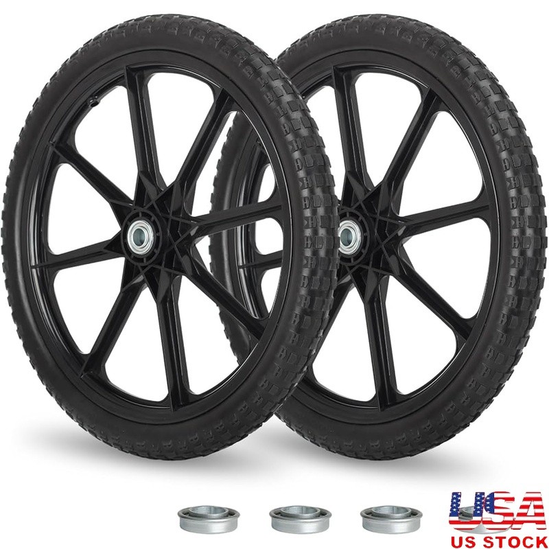 20in Flat Free Solid Airless Tire Heavy Duty Replacement Rubbermaid Equipment US gallery