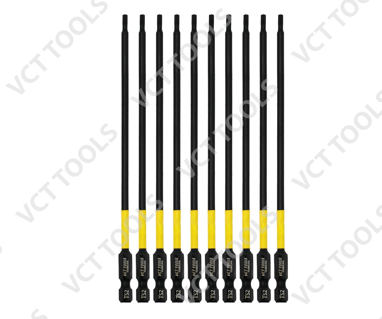 VCT T10 Torx Magnetic Anti‑Slip Screwdriver Bits 10‑Pack 6" S2 Steel gallery