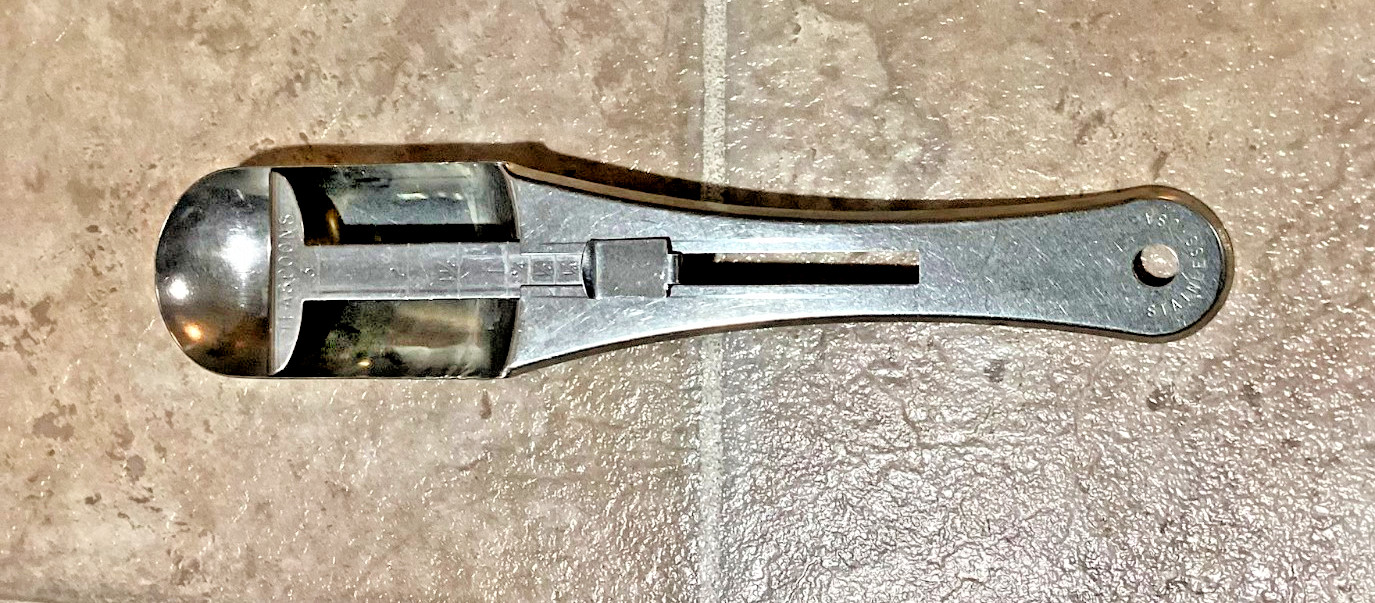Vintage Adjustable Measuring Spoon 1 Tbsp 3 Tsp Stainless USA gallery