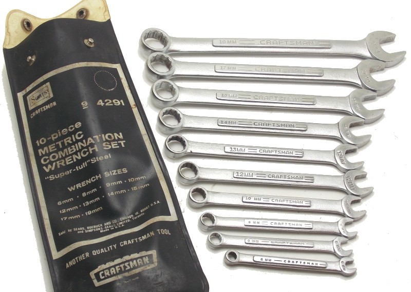 10 Sears Craftsman Metric Combination V Series Wrench Set 6-19mm 4291 USA Used gallery