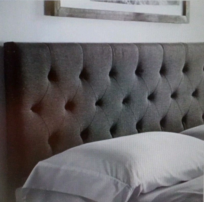 Lucid Mid-Rise Diamond Tufted Upholstered Charcoal Headboard - Queen gallery