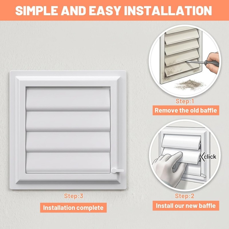 4 Pack Dryer Vent Flap Cover Replacement Plastic Outdoor Exhaust Vent Panel gallery