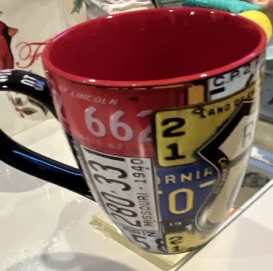 Route 66 License Plate Design Ceramic Coffee Mug Red Interior gallery