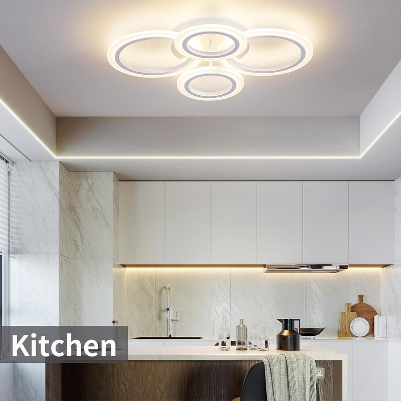 Shine LUEST 34W LED Ceiling Light with Remote, 3000-6000K Dimmable Modern Flush gallery