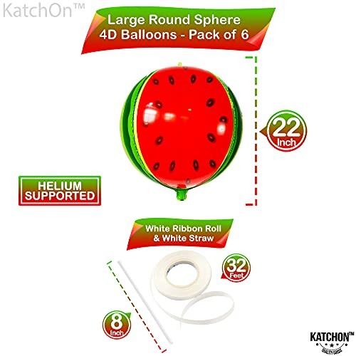 , Giant Watermelon Balloons for Watermelon Party Decorations - 22 Inch, Style 6 gallery