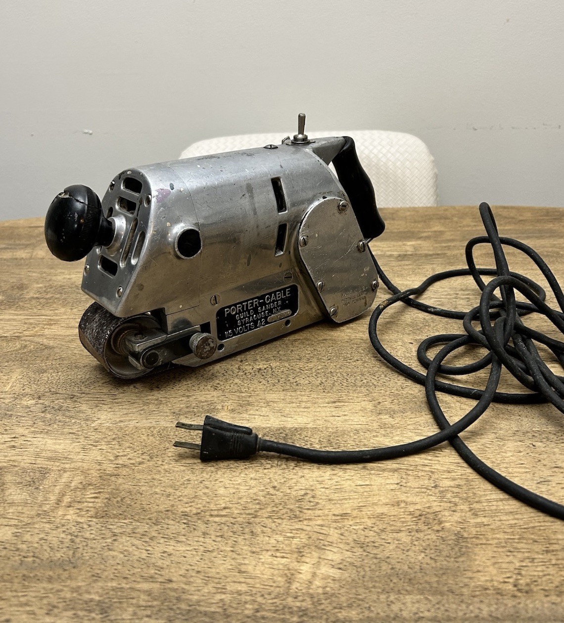 PORTER-CABLE Guild Belt Sander 115 Volts Model A2 Made in USA- Tested and Works gallery