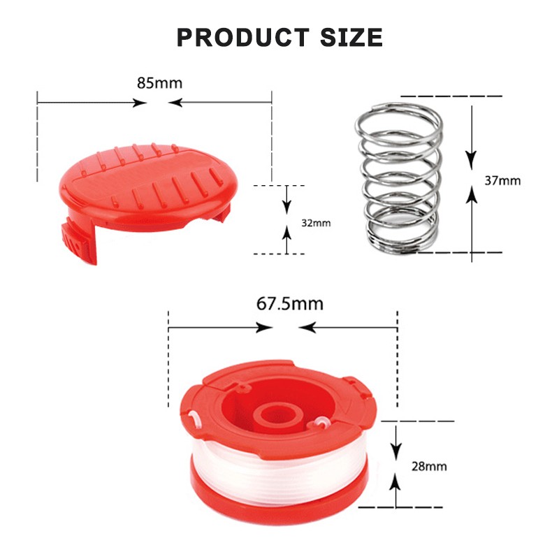 6 Spool+1 Cap+1 Spring CMZST065 Replacement String Trimmer Spool For CRAFYSMAN gallery