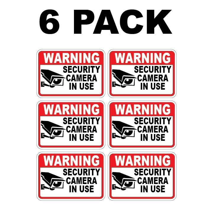 6x Security Video Surveillance Burgler Sticker Decal Warning Sign Camera in Use gallery