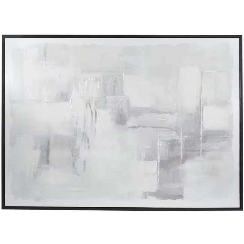 1- Panel Abstract Framed Wall Art with Black Frame 65 In. X 47 In. gallery