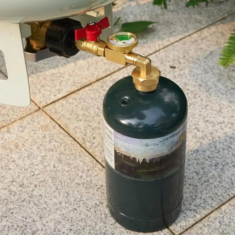1-4 Propane Refill Adapter With Valve and Gauge Fill 1Lb Bottle From 5-40Lb Tank gallery