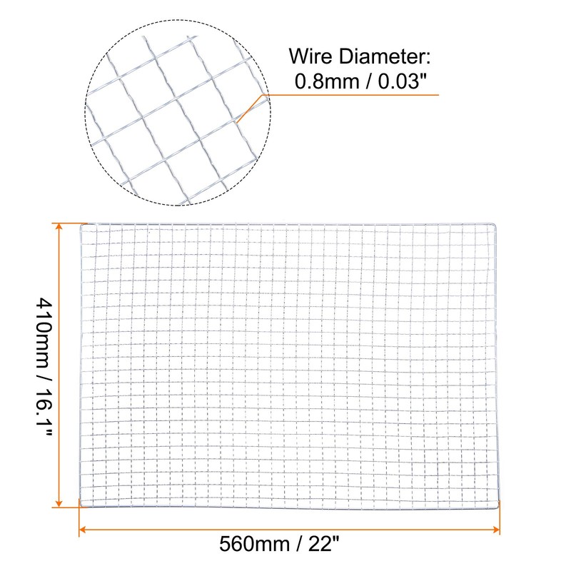 Square BBQ Grill Net 41x56cm Galvanized Iron Barbecue Mesh Mat gallery