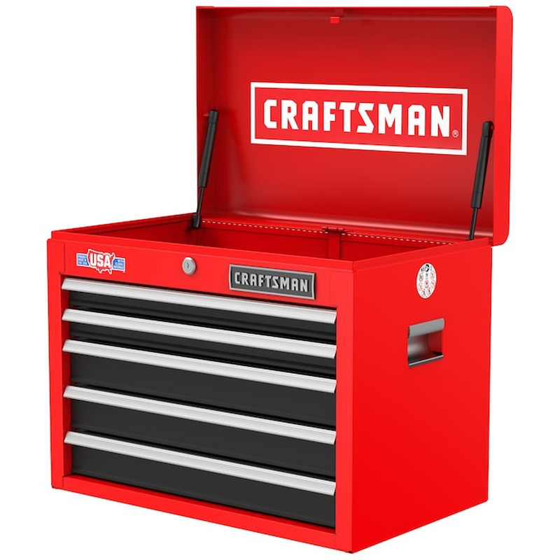Craftsman 2000 Series 26-In 5-Drawer Steel Tool Chest - Red/Black gallery