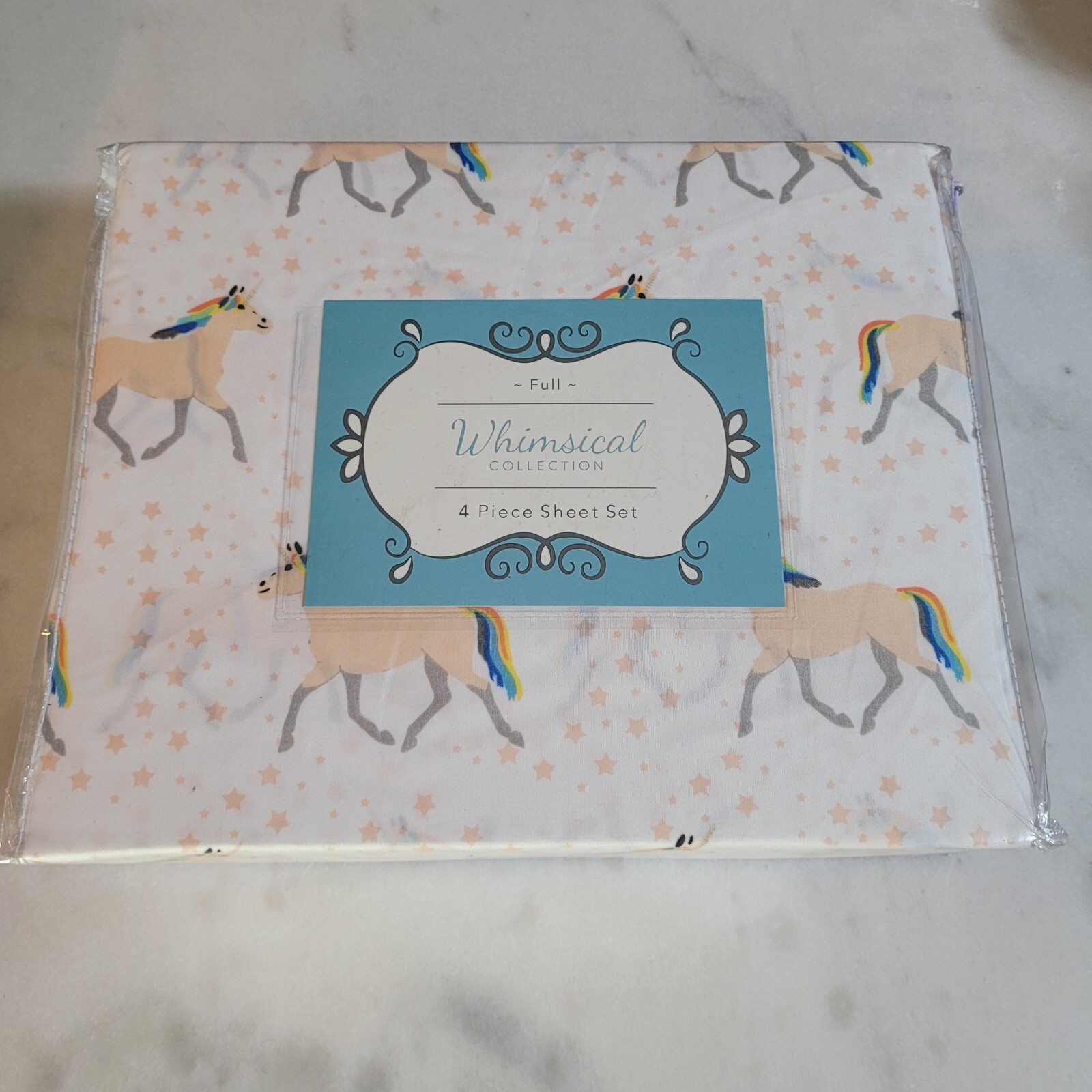 Elite Home Products Inc. Microfiber Unicorn Delight Sheet Set, Pink, Full gallery