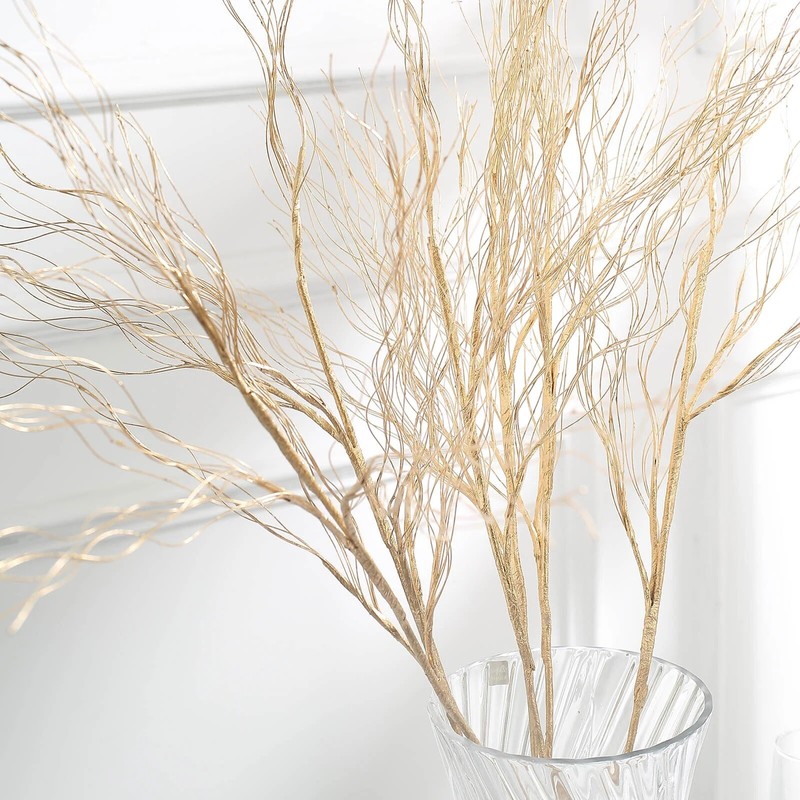 GOLD 4 Metallic 39" Artificial Long STEM Twigs Bendable Willow Sprays Party Home gallery