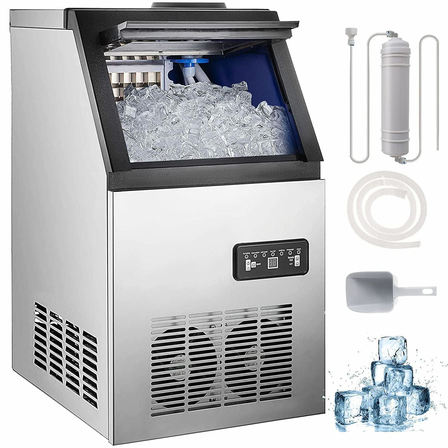 Built-in Commercial Ice Maker Stainless Steel Bar Restaurant Ice Cube Machine gallery