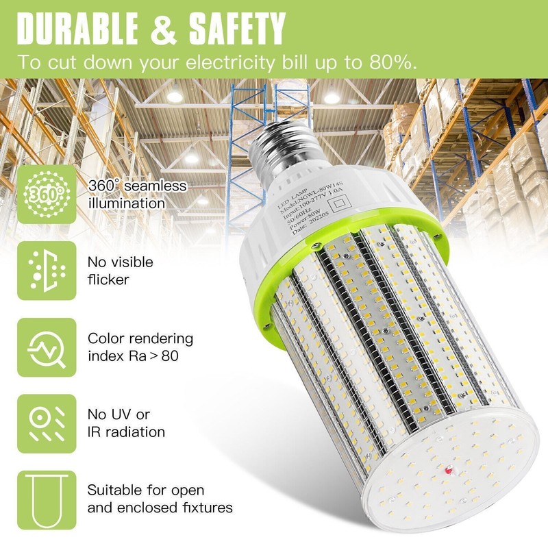 80W LED Corn COB Light Bulb With E39 Mogul Base Parking Lot Street High Bay Lamp gallery