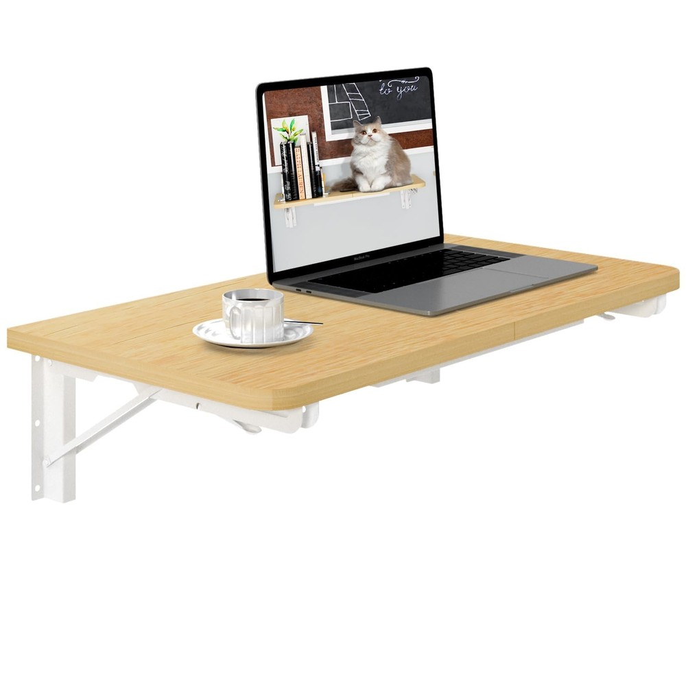 Wall Mount Folding Drop Leaf Table Floating Desk HeavyDuty Bracket Laundry